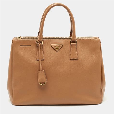 prada saffiano tan|Prada.